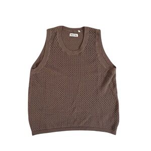 Kotn Chocolate/Army Green Knit Sleeveless Top